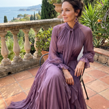 Monika | Robe Maxi avec Nœud et Col
