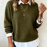Cyrielle | Pull avec col de chemise et design patchwork