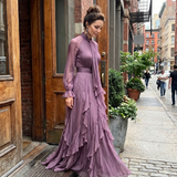 Monika | Robe Maxi avec Nœud et Col