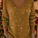 Étoile | Pull Festif avec Col en V