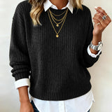 Cyrielle | Pull avec col de chemise et design patchwork