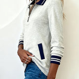 Capucine | Sweatshirt Ample avec Col et Fermeture Éclair