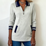 Capucine | Sweatshirt Ample avec Col et Fermeture Éclair
