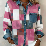 Séraphine | Chemise Color Block avec Col Fashion