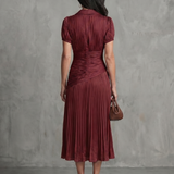 Ivana | Robe midi avec taille froncée
