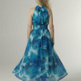 Sanja | Robe midi à bretelles avec taille froncée