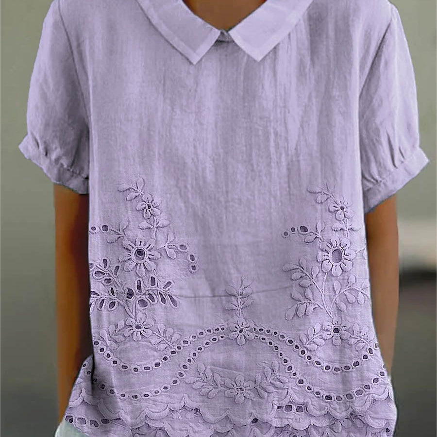 Lily | Chemise Brodée de Fleurs