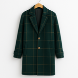 Élise | Manteau en Laine à Carreaux Classique