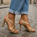 Elisabetta | Sandales d'Été Dorées Charme