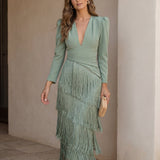 Robe Évasée en Franges Élégantes - Maison Claire et Sylvie