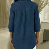 Abigail™ Blouse en Denim Élégante