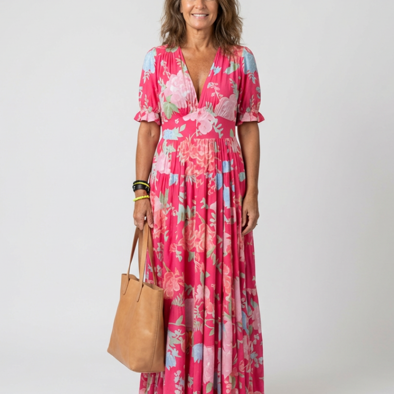 Léonie – Robe longue fluide fleurie