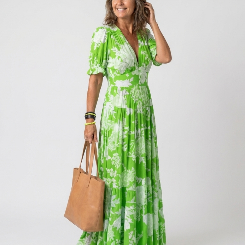Léonie – Robe longue fluide fleurie