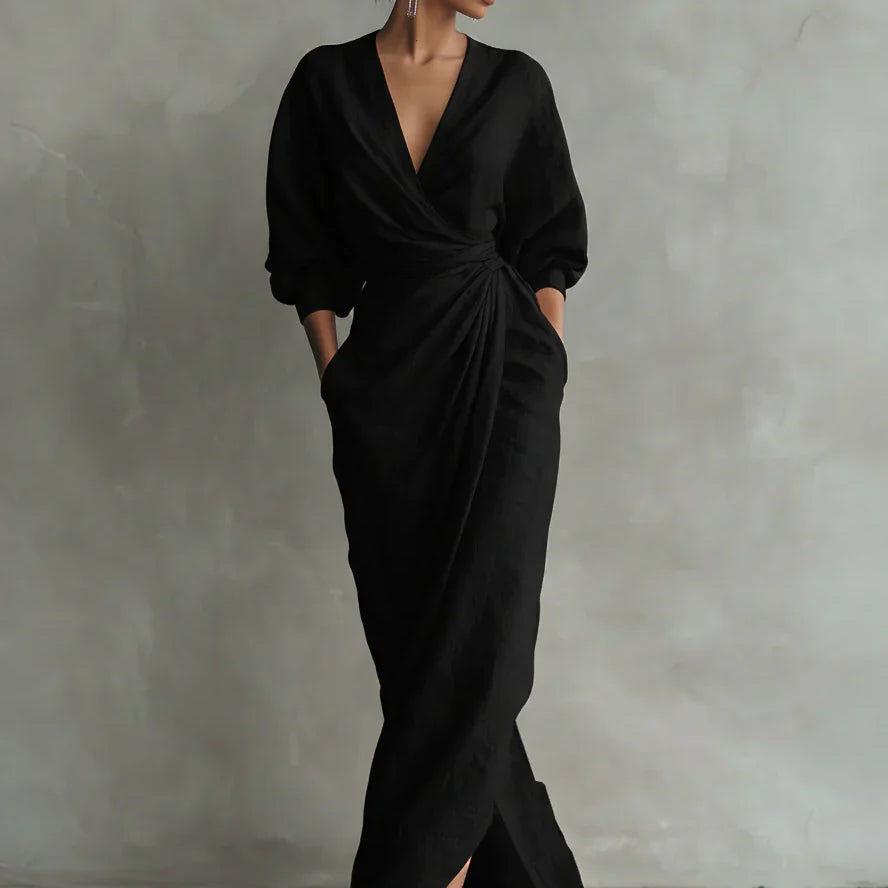 Charlotte | Robe en Lin à Col V