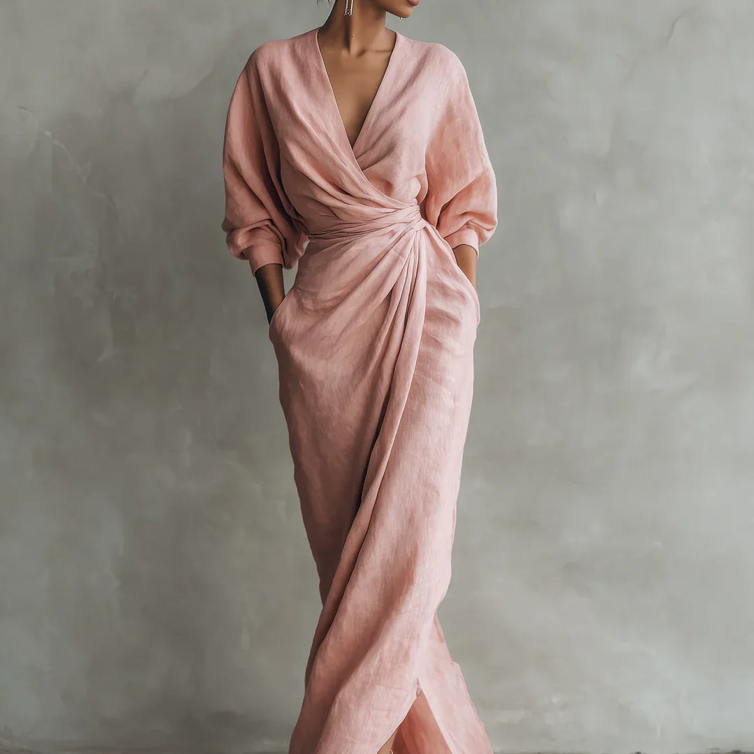 Charlotte | Robe en Lin à Col V