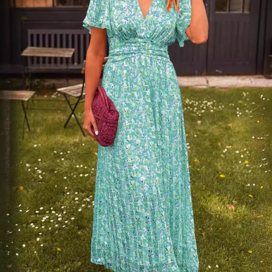 Élina – Robe longue fluide fleurie