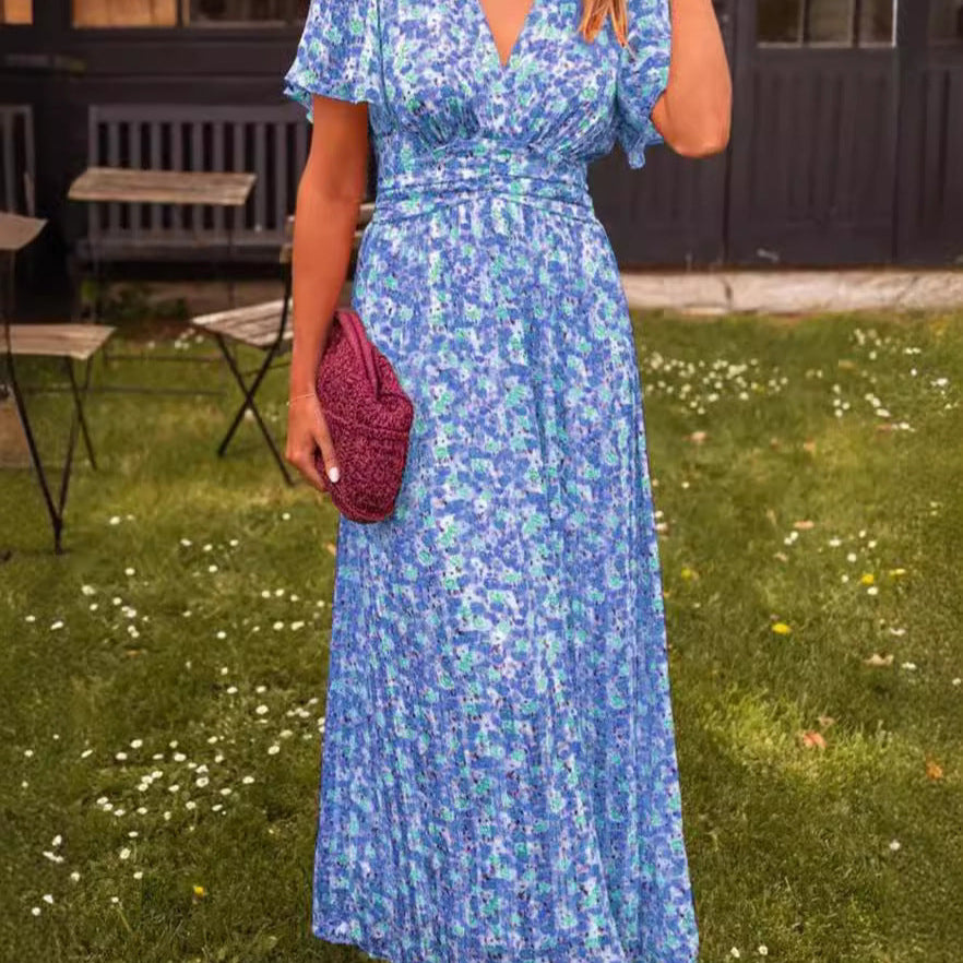 Élina – Robe longue fluide fleurie