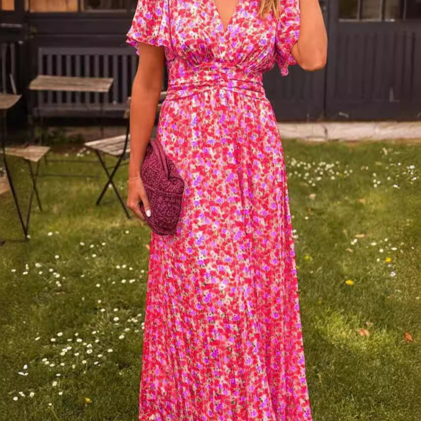 Élina – Robe longue fluide fleurie