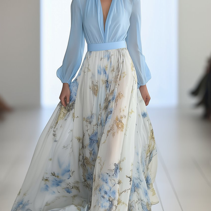Robe Maxi Fleurie Pénélope | Élégance Éternelle de Maison Claire et Sylvie