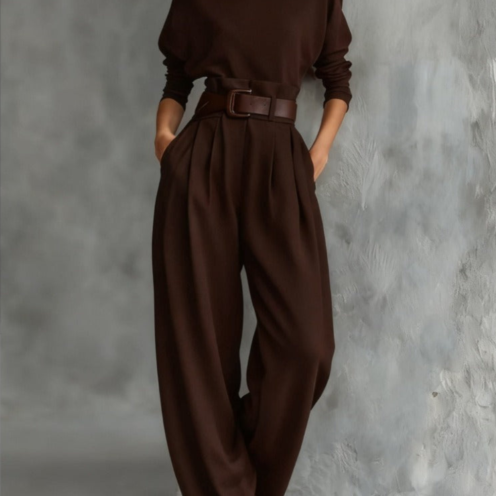 Ensemble Élégant Jessica™ : Haut Chic et Pantalons Droits