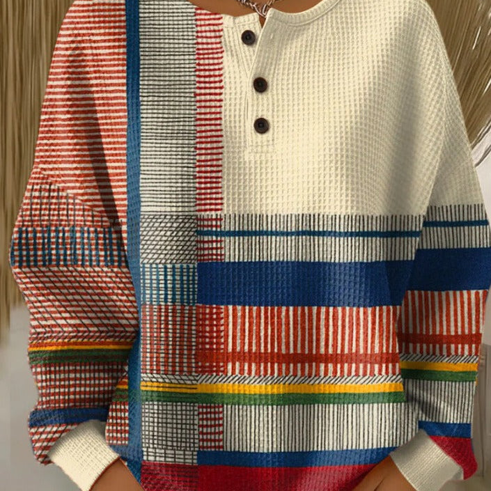 Soléane | Henley en tricot gaufré confortable