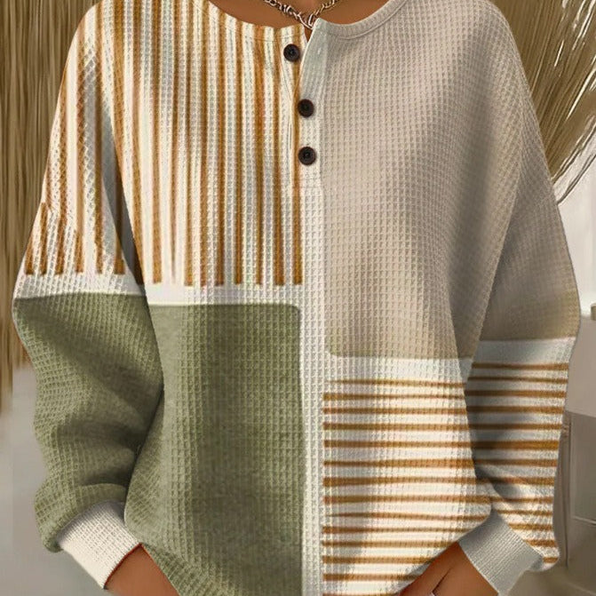 Soléane | Henley en tricot gaufré confortable