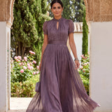 Robe Longue Flavia en Tissu Luxueux - Élégance Inégalée chez Maison Claire et Sylvie