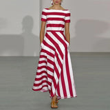 Marina – Robe maxi rayée élégante