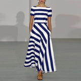 Marina – Robe maxi rayée élégante
