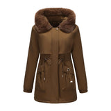 Grâce | Parka d'hiver élégante avec bord en fourrure