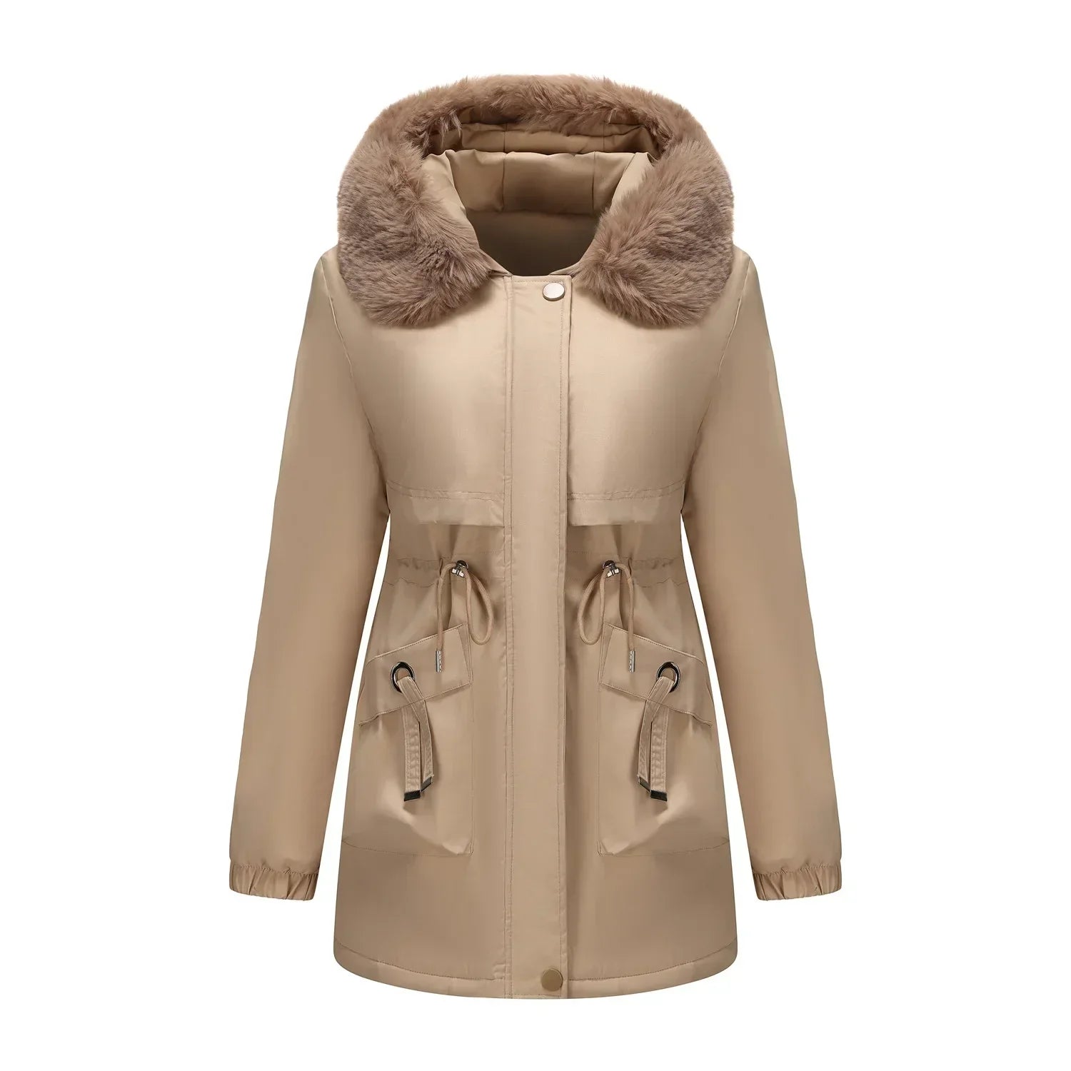 Grâce | Parka d'hiver élégante avec bord en fourrure