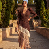 Robe Évasée en Franges Élégantes - Maison Claire et Sylvie