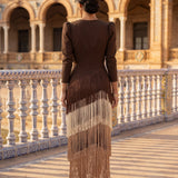 Robe Évasée en Franges Élégantes - Maison Claire et Sylvie