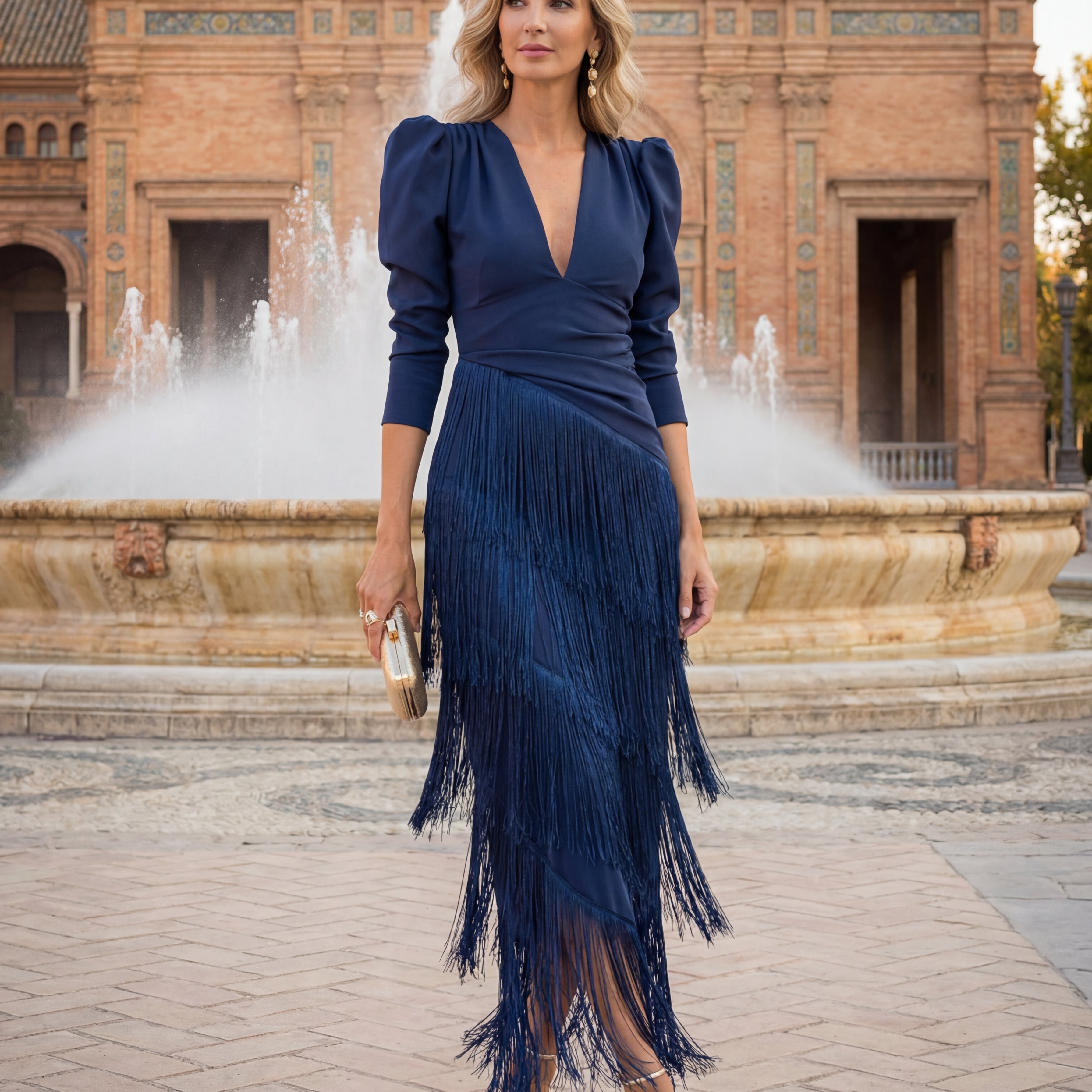 Robe Évasée en Franges Élégantes - Maison Claire et Sylvie