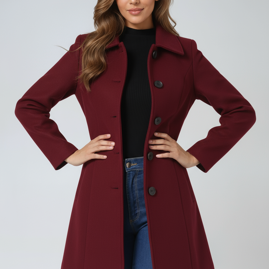 Marenne | Manteau d'Hiver à Boutonnage Simple