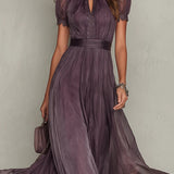 Robe Longue Flavia en Tissu Luxueux - Élégance Inégalée chez Maison Claire et Sylvie