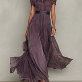 Robe Longue Flavia en Tissu Luxueux - Élégance Inégalée chez Maison Claire et Sylvie