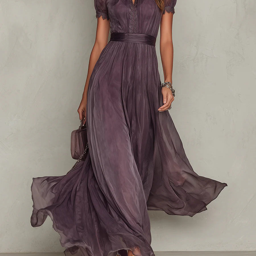 Robe Longue Flavia en Tissu Luxueux - Élégance Inégalée chez Maison Claire et Sylvie