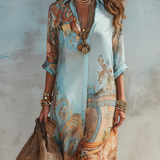 Louise – Robe chemise méditerranéenne