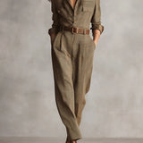 Combinaison Utilitaire en Tweed Marron à Carreaux Rowena™