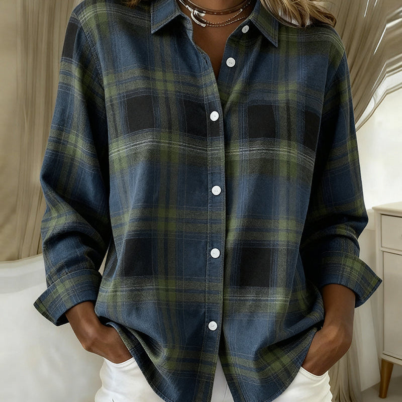 Lysandre | Chemise à Motif Carreaux et Col Notched