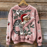 Flocon | Pull en Peluche de Chat de Fête