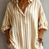 Nora | Blouse Rayée Légère avec Col