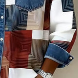 Séraphine | Chemise Color Block avec Col Fashion