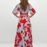 Corinne – Robe longue fleurie col V
