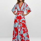Corinne – Robe longue fleurie col V