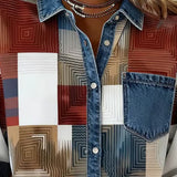 Séraphine | Chemise Color Block avec Col Fashion