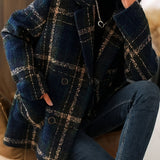 Isaline | Manteau en Laine à Carreaux Classique