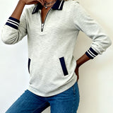 Capucine | Sweatshirt Ample avec Col et Fermeture Éclair