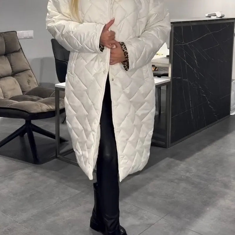 Clémence – Manteau réversible avec doublure léopard